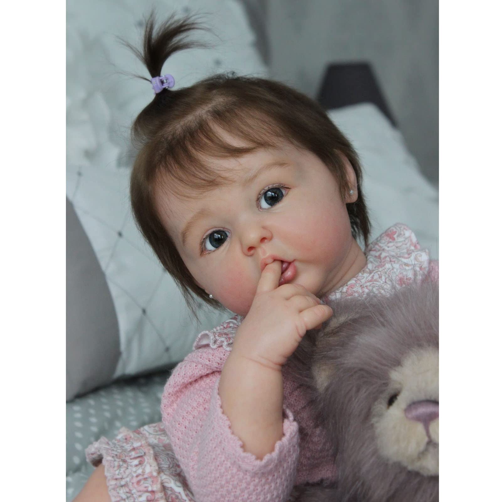 Лялька YIHANGG Realistic Girl 60 см Cute Reborn Doll Newborn Reborn Baby 24 дюйми Принцеса 3D Колір Шкіри, фото №6