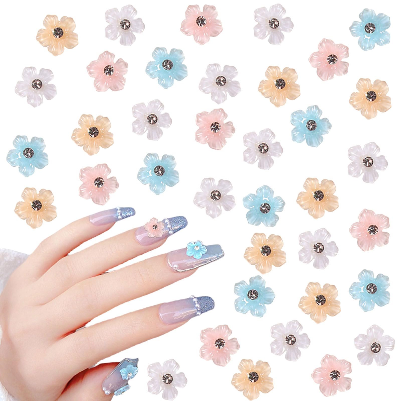 Украшение для ногтей Цветок Акрил 60 шт. Разноцветные, фото №1
