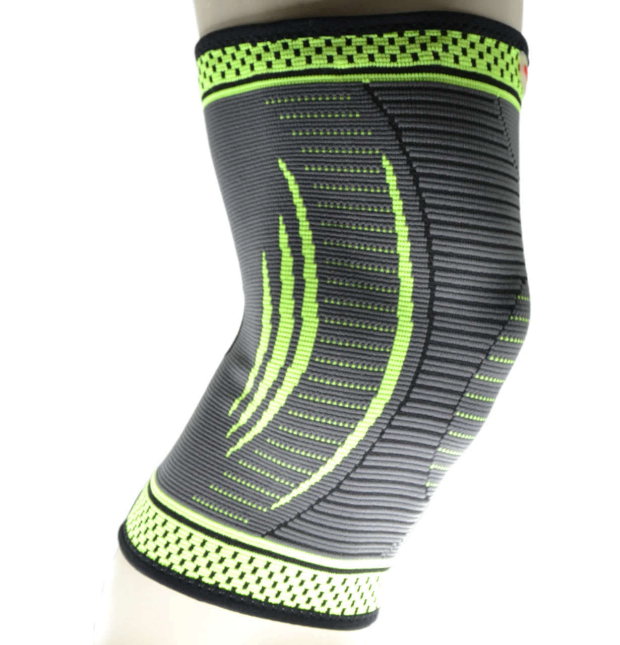 Компресійний наколінник MadMax MFA-284 3D Compressive knee support Dark grey/Neon green 1шт L, фото №4 Компресійний наколінник MadMax MFA-284 3D Compressive knee support Dark grey/Neon green 1шт L, фото №4