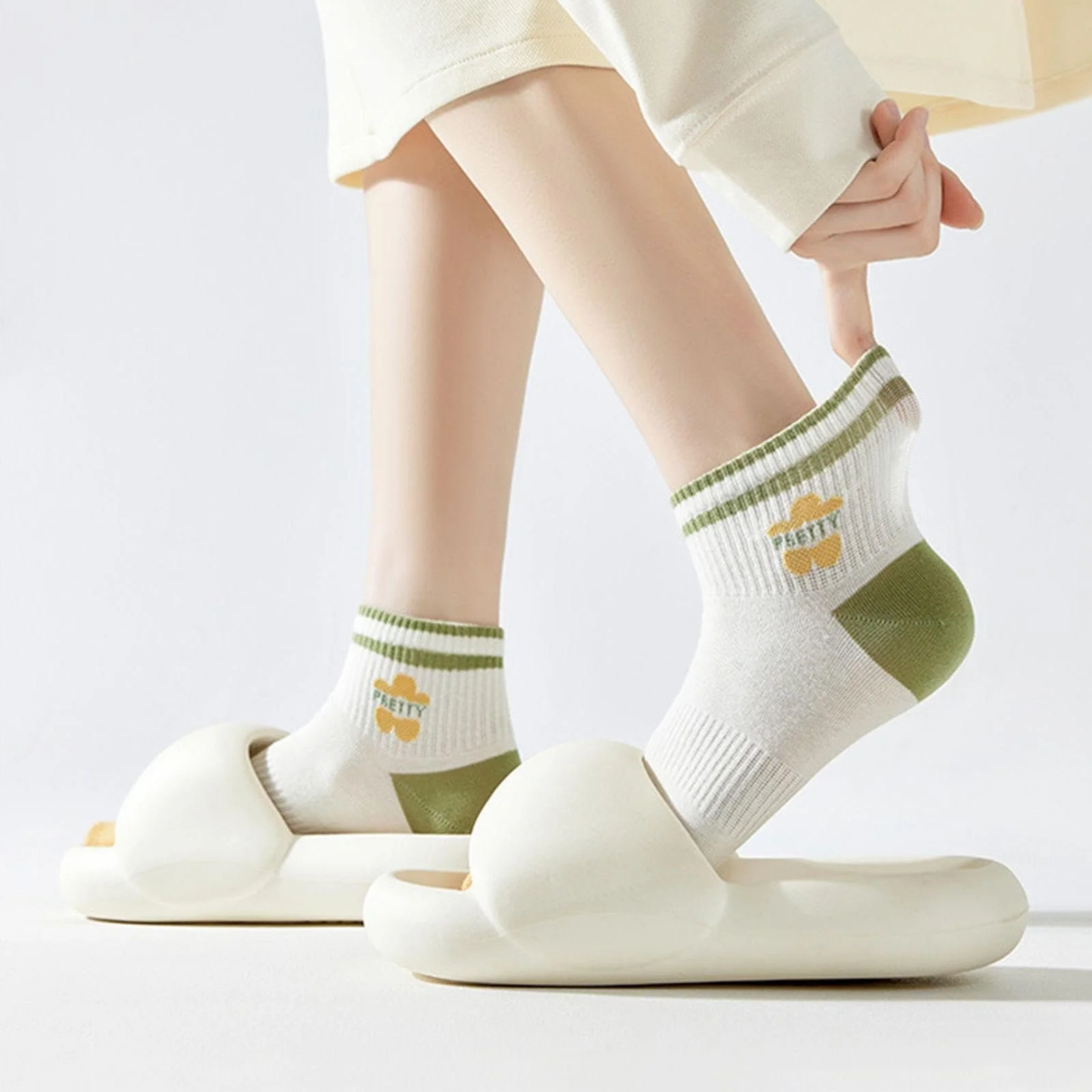 Носки средней длины и короткие носки, 5 пар, милые повседневные носки, удобные и мягкие для ухода за ногами девочек., фото №5 Носки средней длины и короткие носки, 5 пар, милые повседневные носки, удобные и мягкие для ухода за ногами девочек., фото №5