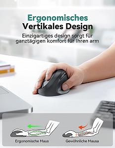 Мышь TECKNET Беспроводная Эргономичная Вертикальная 4800 DPI 6 Кнопок synthetic.ua - Фото 1