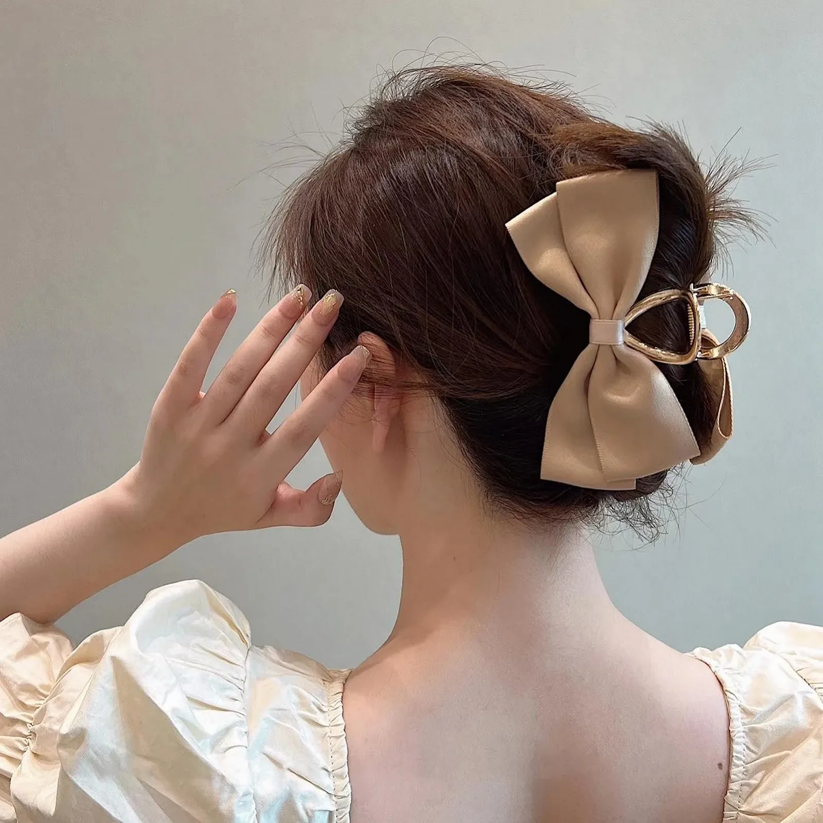 Заколка для волос с лентой большой атласной, фото №2 Заколка для волос с лентой большой атласной, фото №2