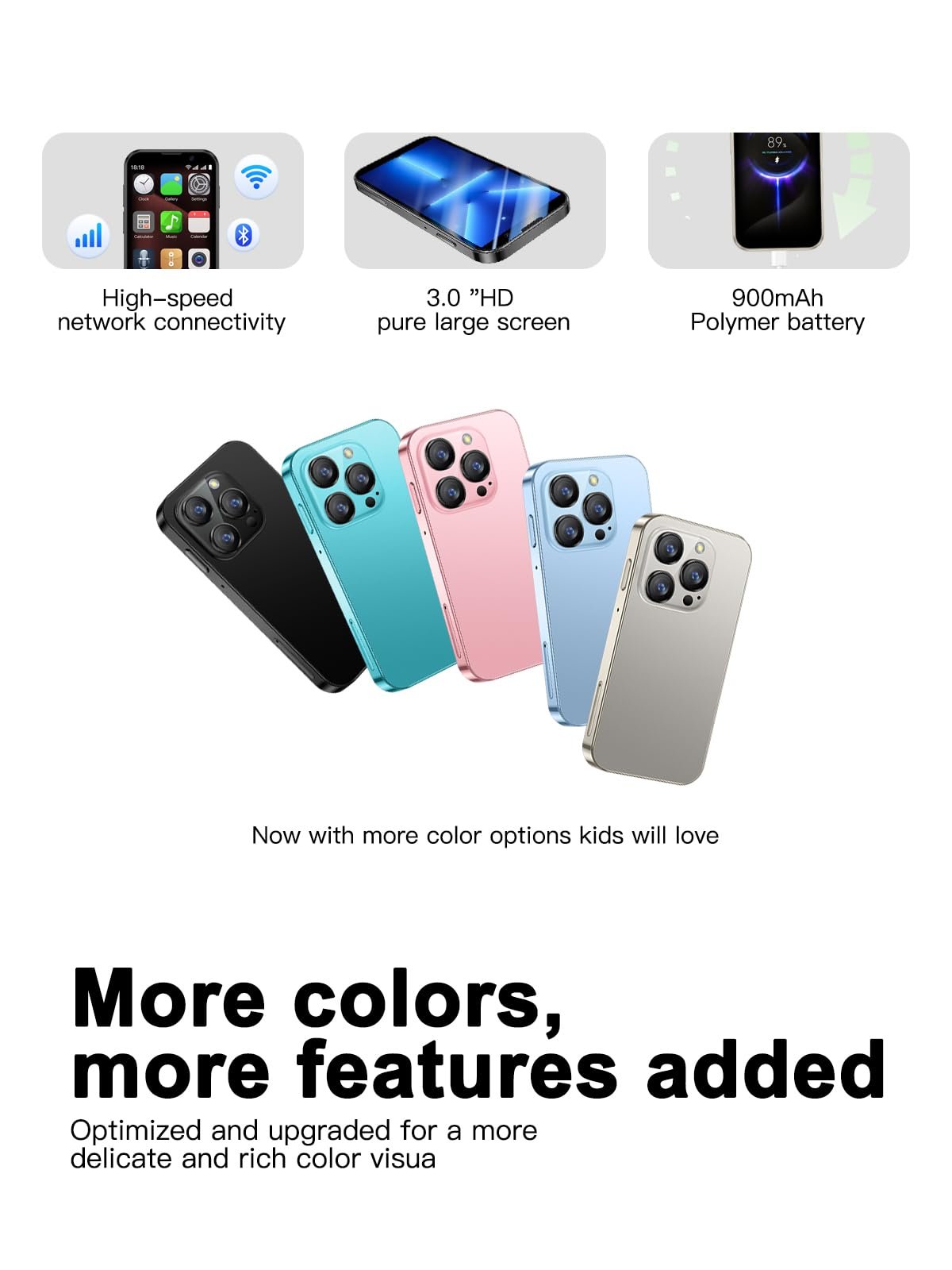 Смартфон YOHOPE Mini 3" HD Dual SIM 2 ГБ 16 ГБ Face Detection WiFi Blue, фото №6