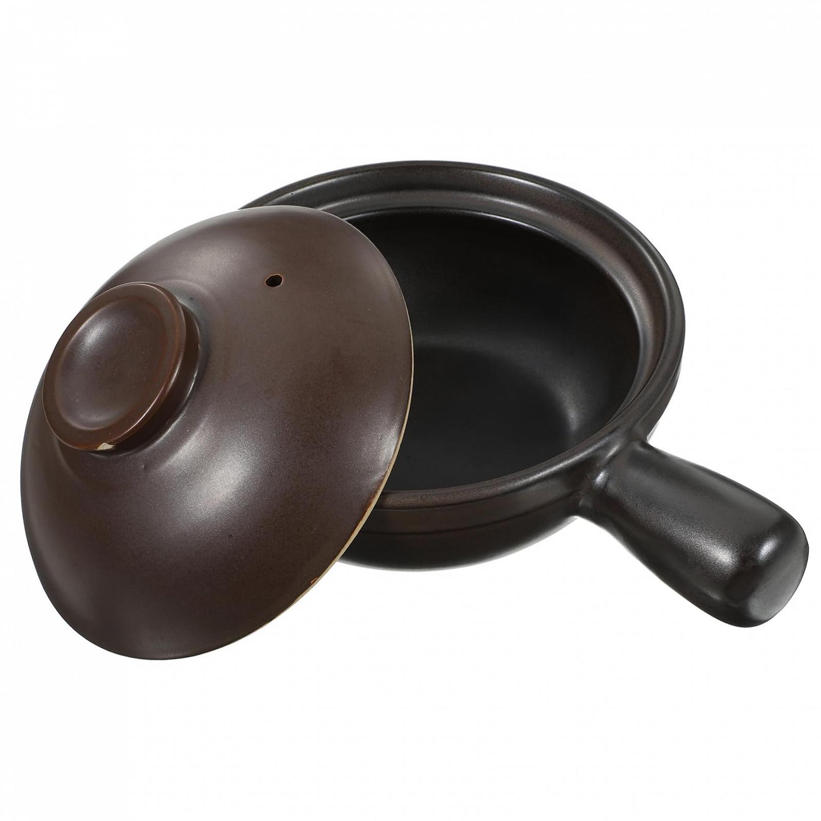 Ківш Zerodeko керамічний з кришкою та однією ручкою Термостійкий, фото №1