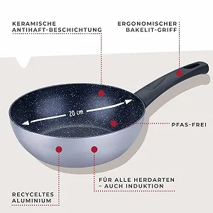 Сковорода-Wok FACKELMANN Essential Crisp 20 см, переработанный алюминий, керамическое антипригарное покрытие synthetic.ua - Фото 1