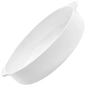 Форма для випікання з подвійними ручками біла порцеляна біла - Фото 1