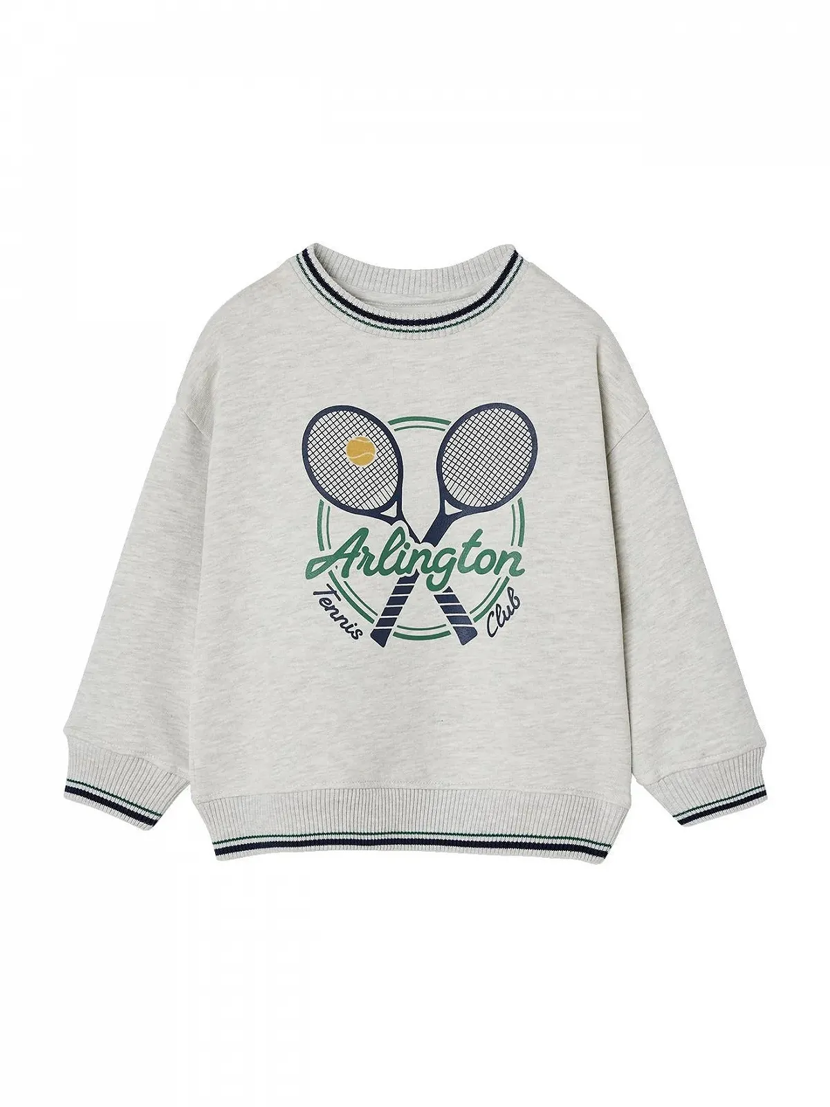 Толстовка Vertbaudet з принтом тенісу для хлопчиків, перероблений поліестер, фото №1