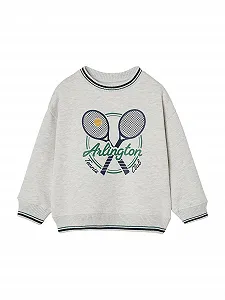 Толстовка Vertbaudet с принтом тенниса для мальчиков, переработанный полиэстер - Фото 1