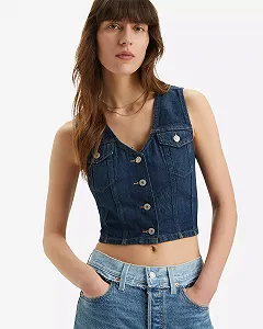 Жіночий корсетний топ LEVIS BELLA DENIM CORSET Dark Side Scrape - XS - Фото 1