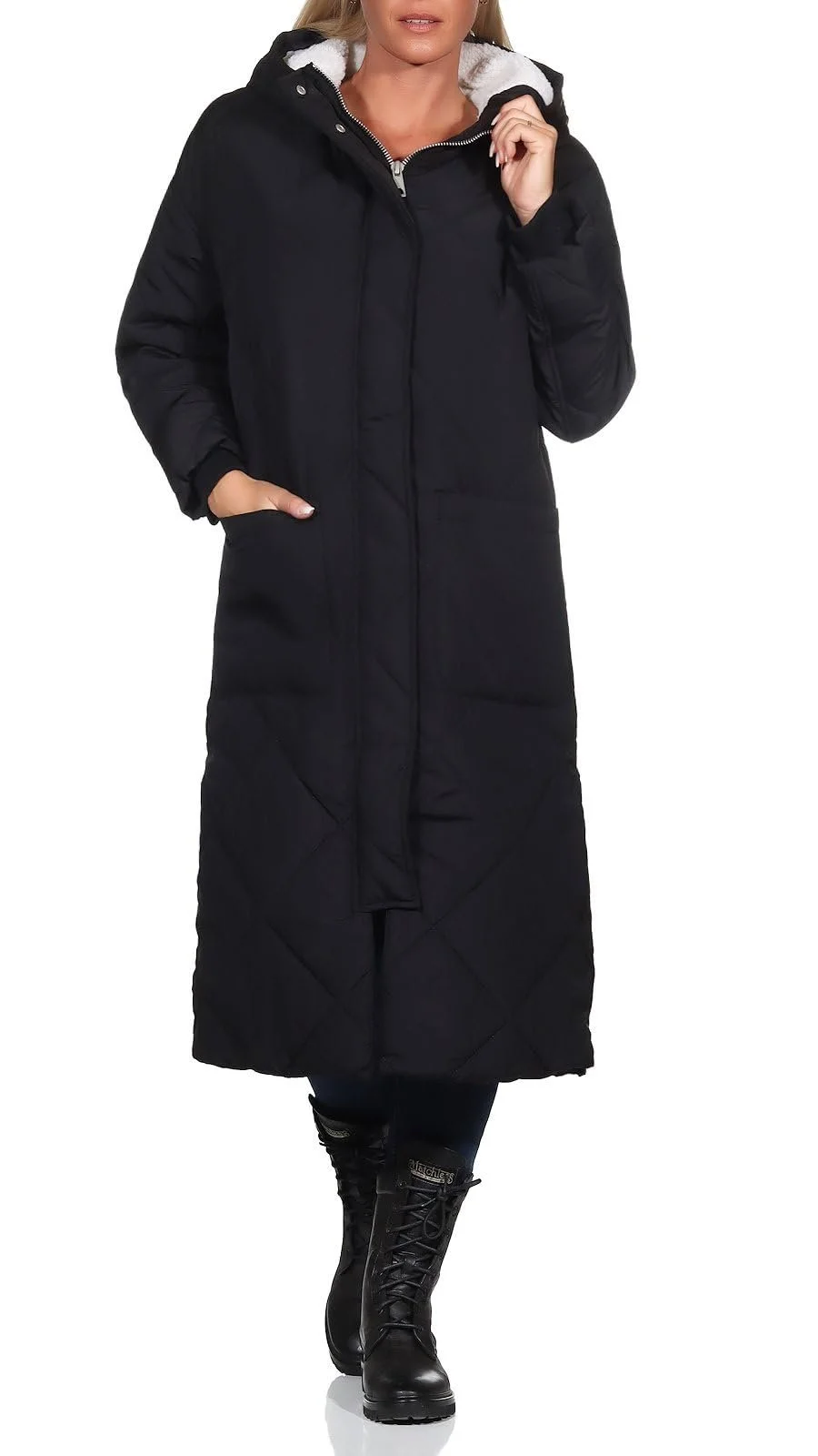 Жіноче стьобане пальто Hailys стьобана парка Ma44lin з капюшоном, фото №3