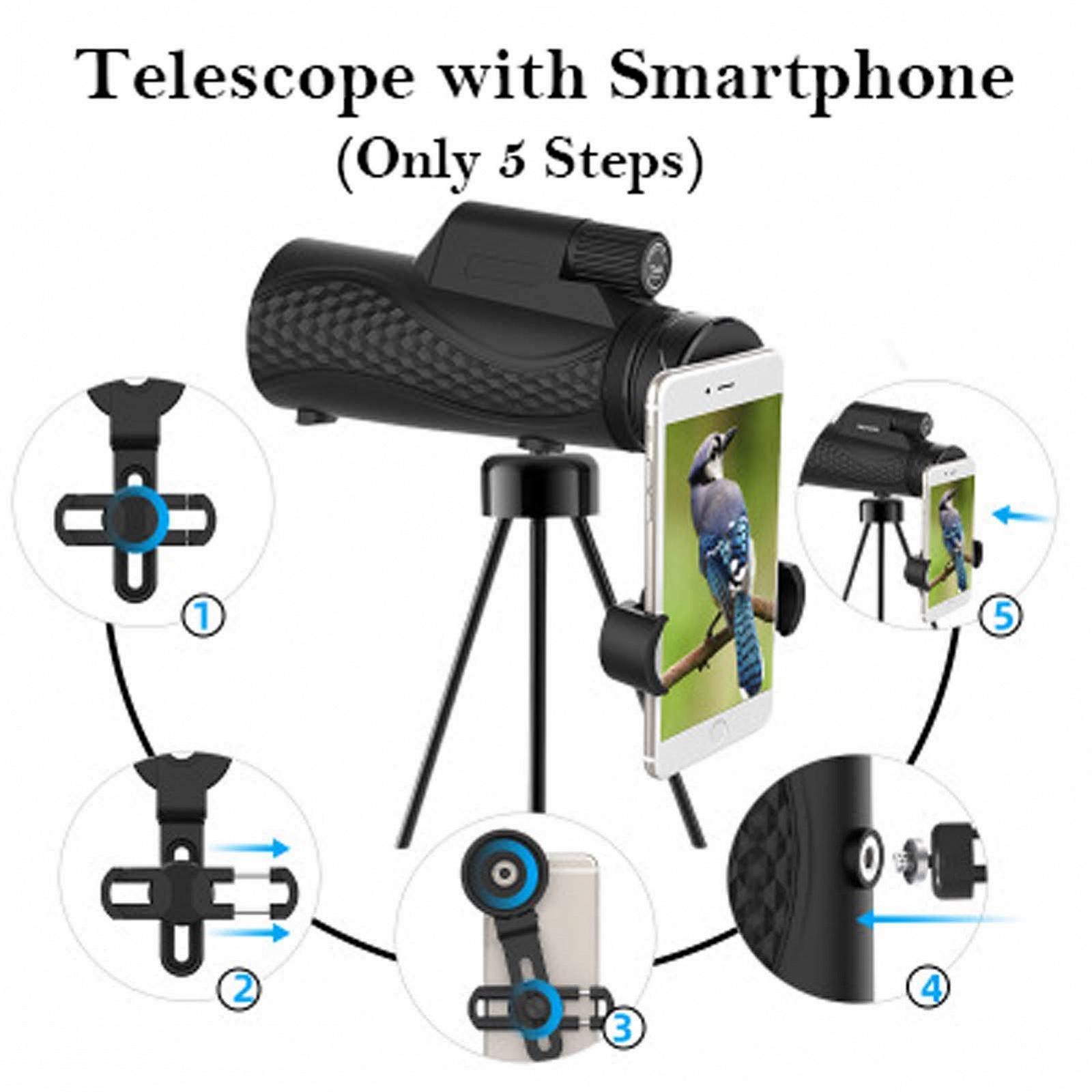 Монокуляр HCHZH 10x42 З тримачем для смартфона та штативом, фото №3