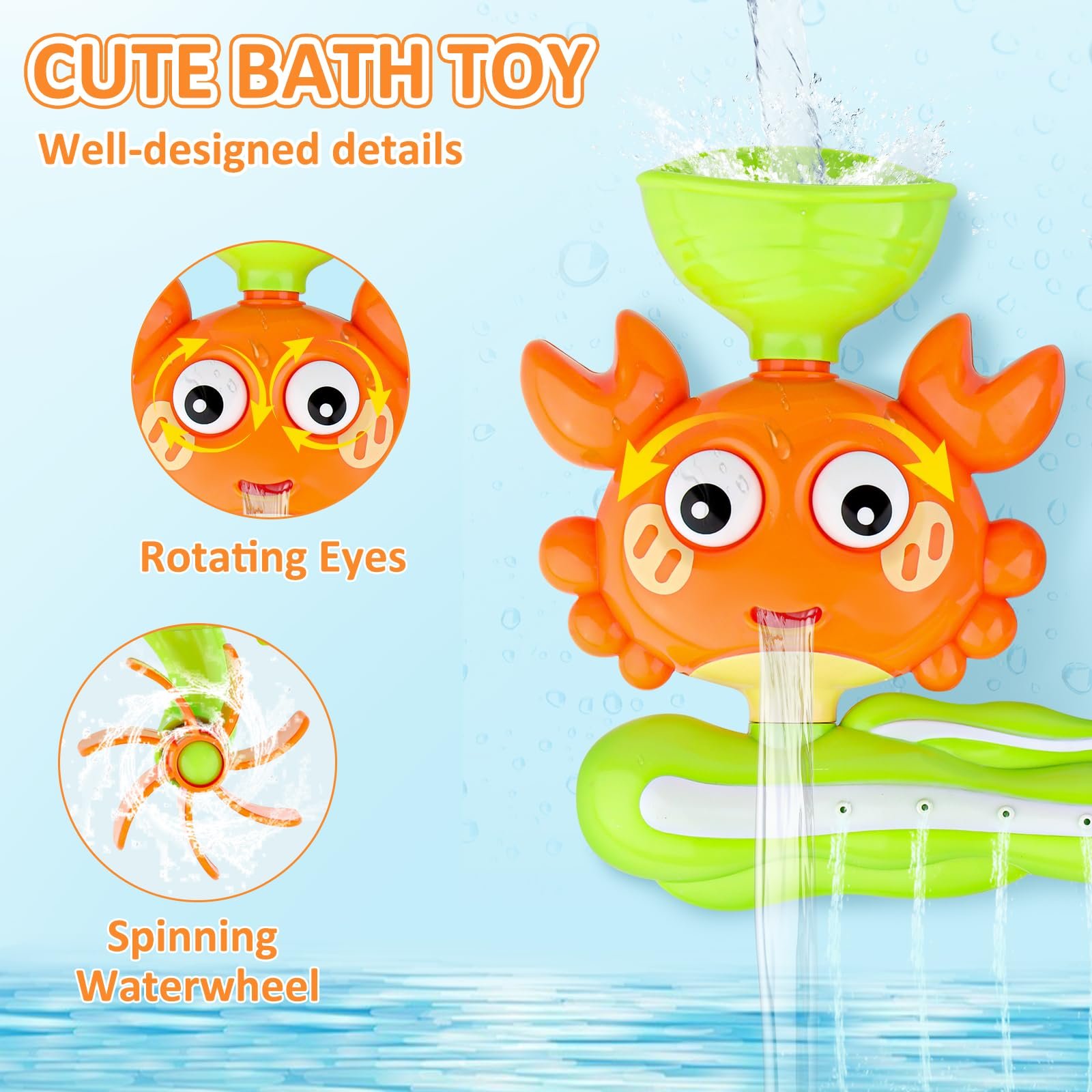 Игрушка для ванны Крабовая Водяная с присоской, фото №3