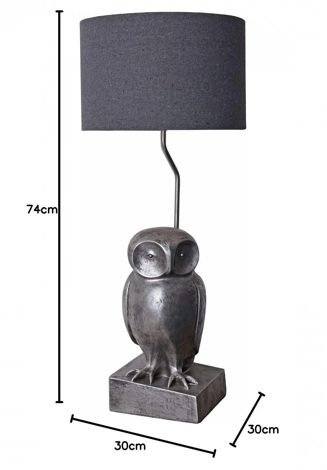 Настольная лампа Palazzo cw202 Сова 74 см Серая, фото №5