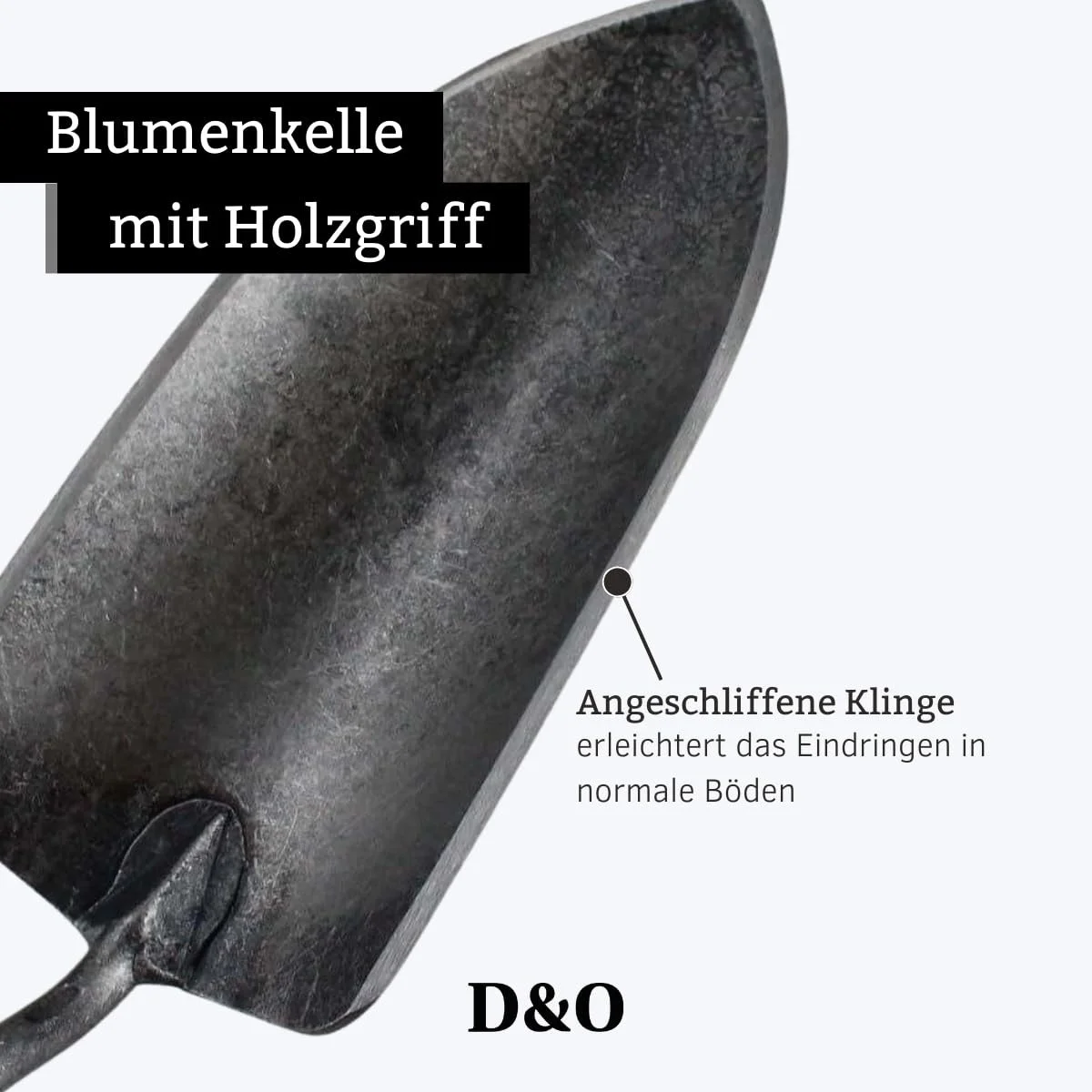 Лопата совковая D&O X-Treme для квітів, кована борна сталь, дерев'яна ручка (ясен), 35 см, фото №4