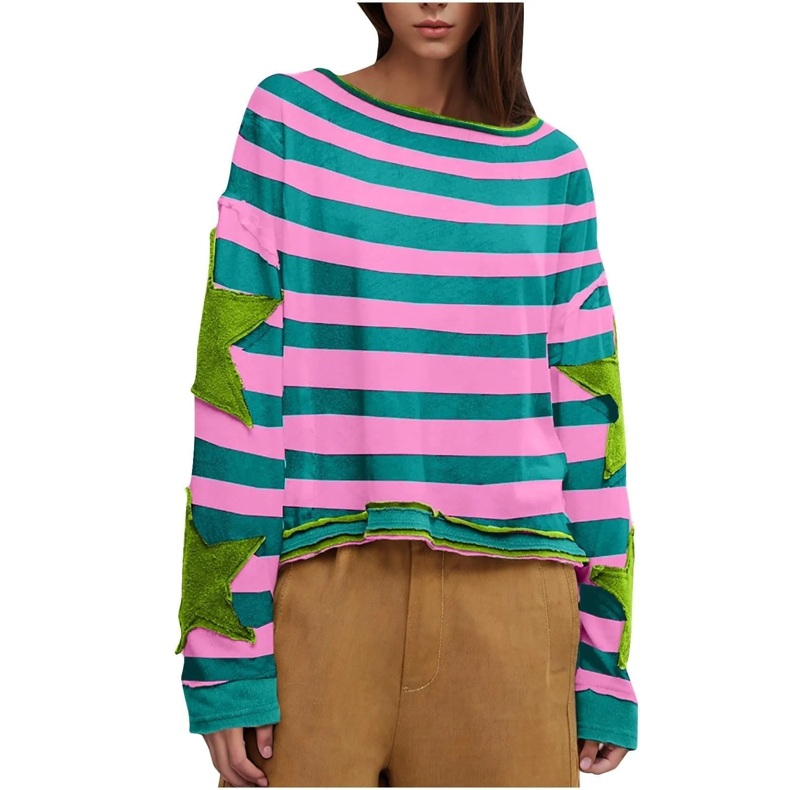 Свитшот Спортивный Женский Милый Комфортный Графический Y2K Винтажный С Длинными Рукавами Свободный Западный Мультяшный, фото №1