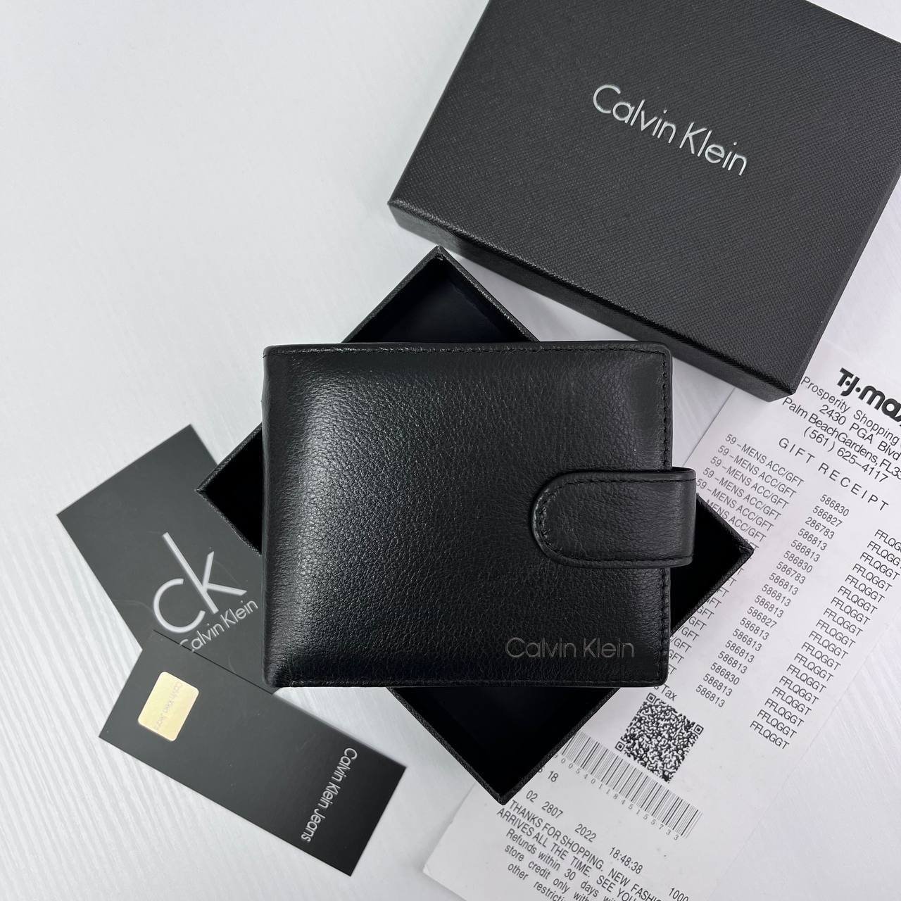 Мужской кожаный портмоне с застежкой Calvin Klein, фото №1