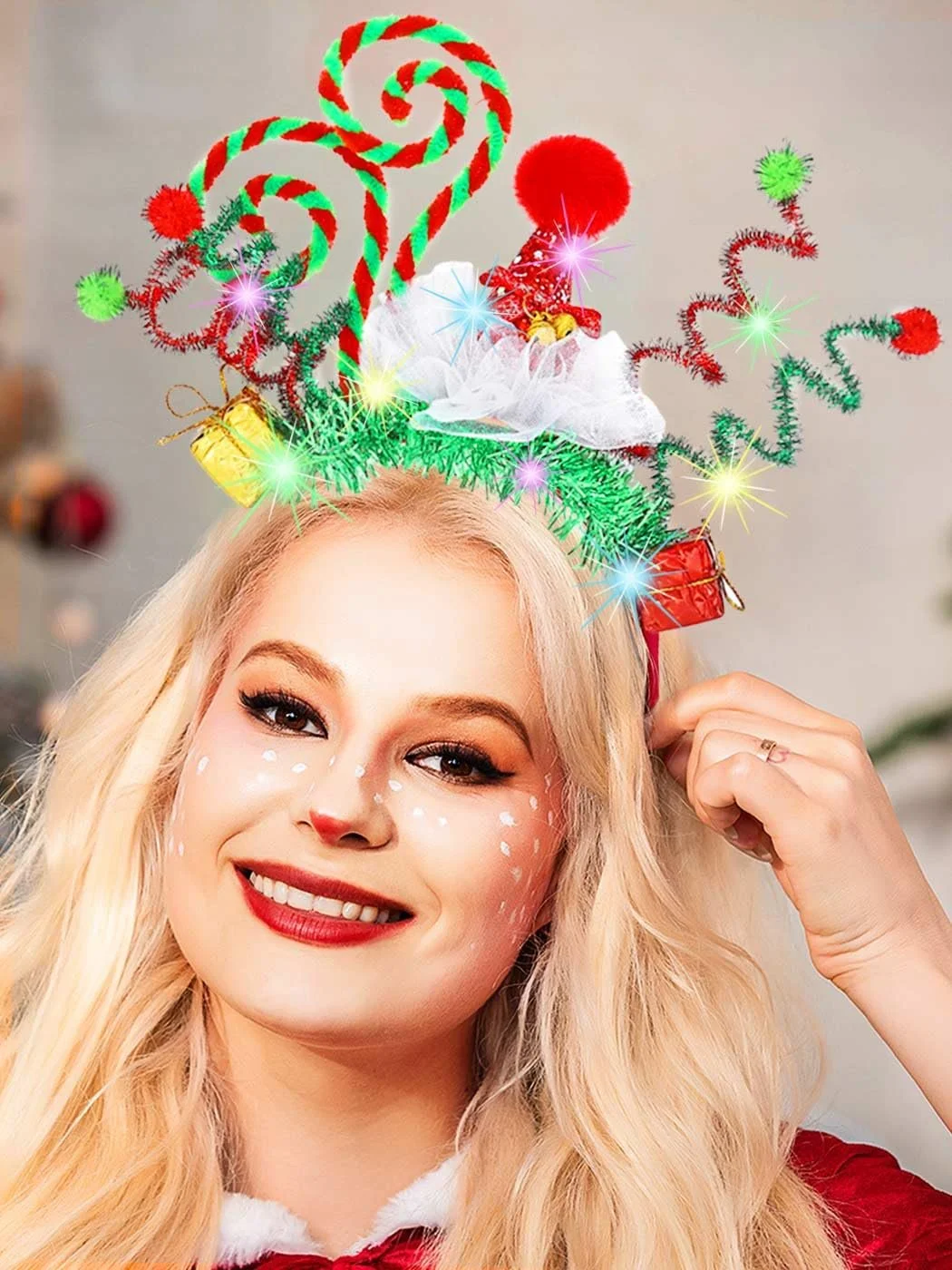 Різдвяний обруч для волосся зі світлодіодами, фото №1