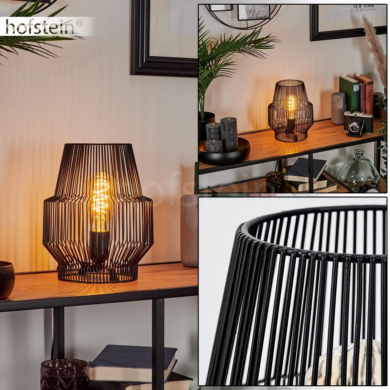 Настільна лампа Wemude Metal Grid Shade 25 см 1 x E27 Чорна, фото №2