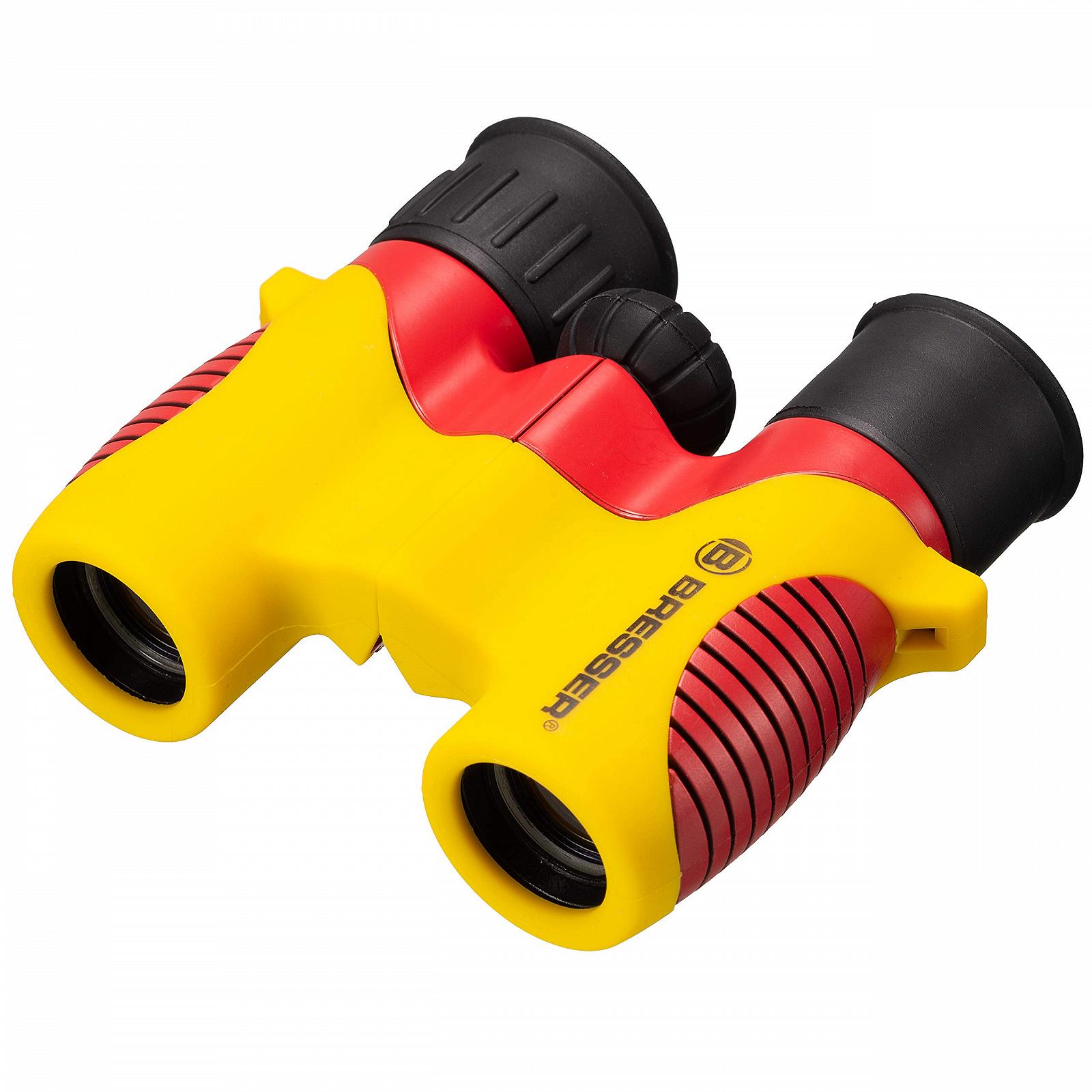 Бинокль Bresser Junior 8810625 6x21 Черный/Красный/Золотой с резиновым покрытием, диоптрийной компенсацией, средним приводом и ремнем для переноски, фото №1