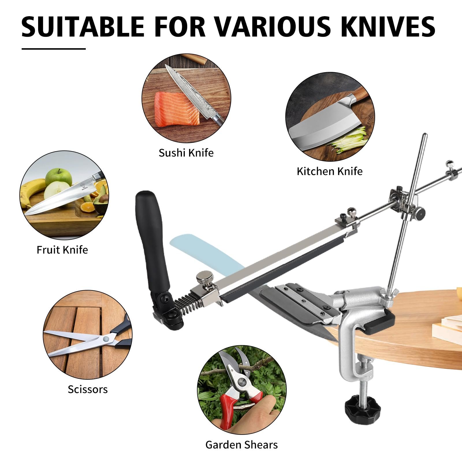 Точильна система для ножів професійна поворотна 360° 14 предметів, фото №4 Точильна система для ножів професійна поворотна 360° 14 предметів, фото №4