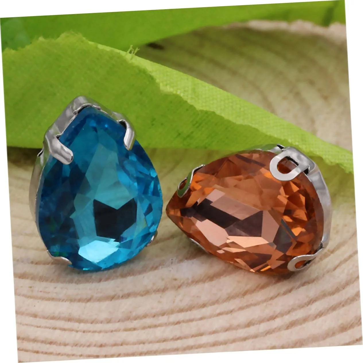 Хрустальные стразы Lurrose Каплевидные в оправе, 150 шт, смешанные цвета, фото №7