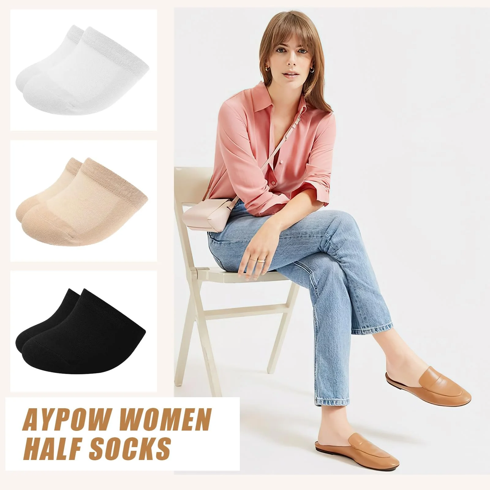 Шкарпетки для пальців ніг Бавовняні шкарпетки для передньої частини стопи (6 пар), фото №6