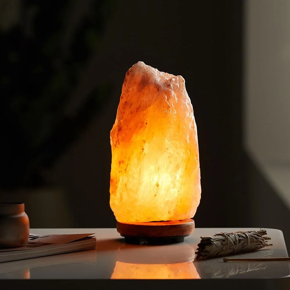 Настільна лампа etc-shop сольовий кристал E14 19 см Темно-коричнева, фото №5