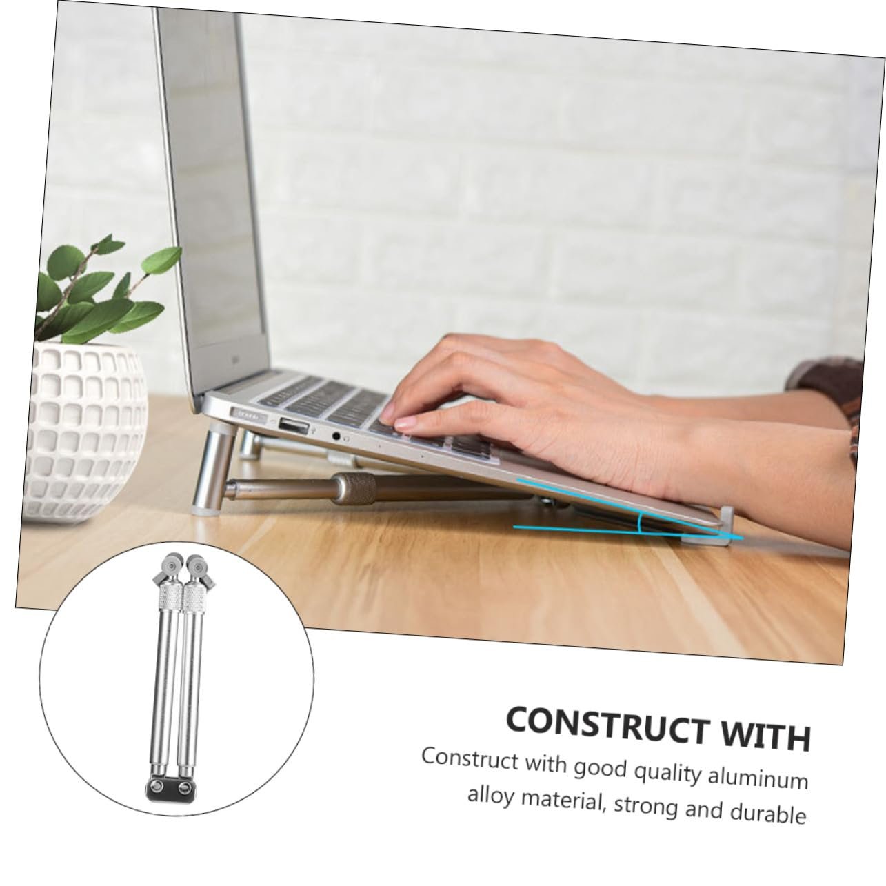 Підставка для ноутбука алюмінієва регульована складна надлегка з антиковзанням сумісна для ноутбуків і планшетів вентильована з порожнистим дном для розсіювання тепла портативна, фото №8