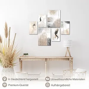 Набір картин Novart Абстракція Бежево-сірий synthetic.ua - Фото 1