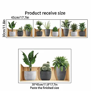 Наклейка на стіну 3D Вази та зелені рослини ПВХ synthetic.ua - Фото 1