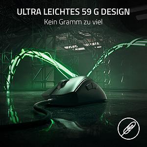 Мышь Razer DeathAdder V3 Esports Эргономичная (сверхлегкая конструкция 59 г, оптический сенсор 30K, оптический переключатель Gen-3, технология HyperPolling 8000 Гц, кабель Speedflex) Черный synthetic.ua - Фото 1