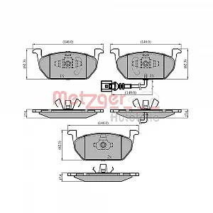 Комплект гальмівних колодок METZGER GREENPARTS 1170828 для VAG, передня вісь - Фото 1