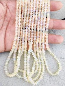 Опал Натуральный гладкий рондель гладкие бусины 3.5-6 мм, нить длиной 40 см бусины из драгоценных камней для ожерелья, браслета synthetic.ua - Фото 1