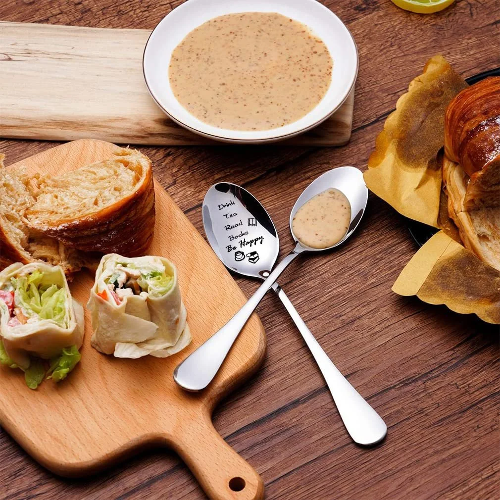 Чайна ложка з гравіюванням зі нержавіючої сталі для любителів чаю, фото №5 Чайна ложка з гравіюванням зі нержавіючої сталі для любителів чаю, фото №5