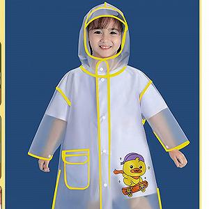 Дитячий дощовий пончо для дівчаток та хлопчиків з капюшоном synthetic.ua - Фото 1
