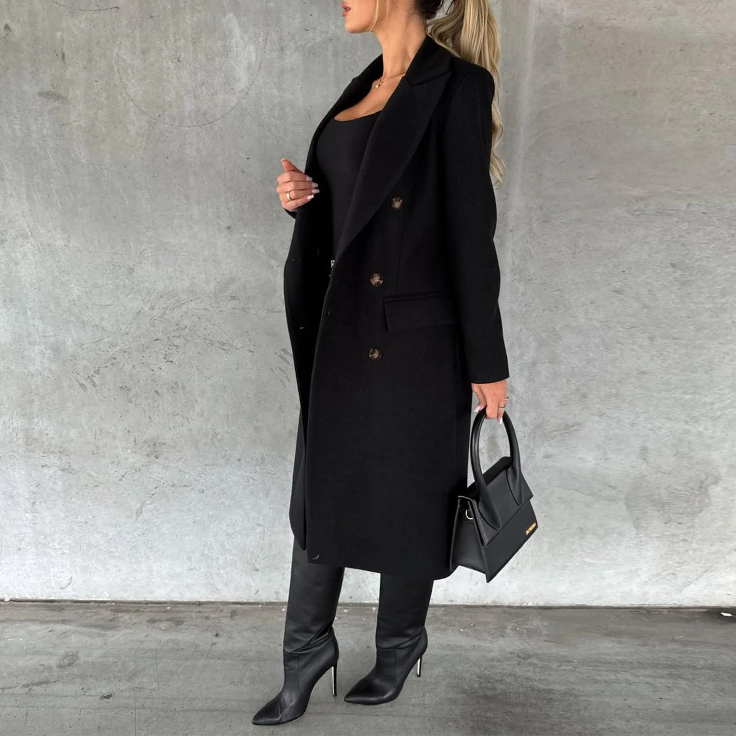 Пальто Laemilia Двубортное Длинное Женское, фото №2 Пальто Laemilia Двубортное Длинное Женское, фото №2