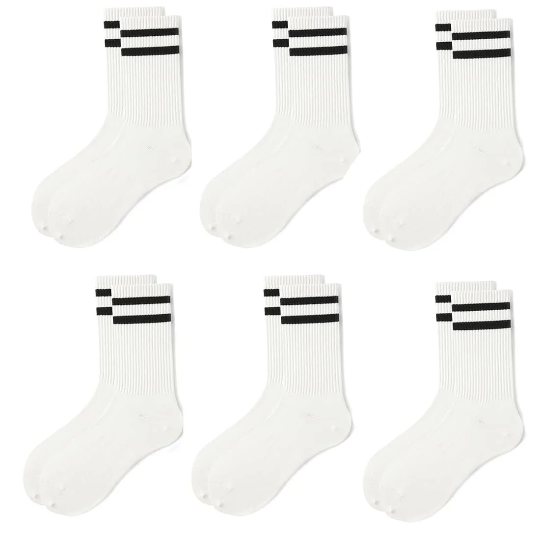 Спортивні шкарпетки з смужками 35-41 Бавовняні, 6 пар, фото №1