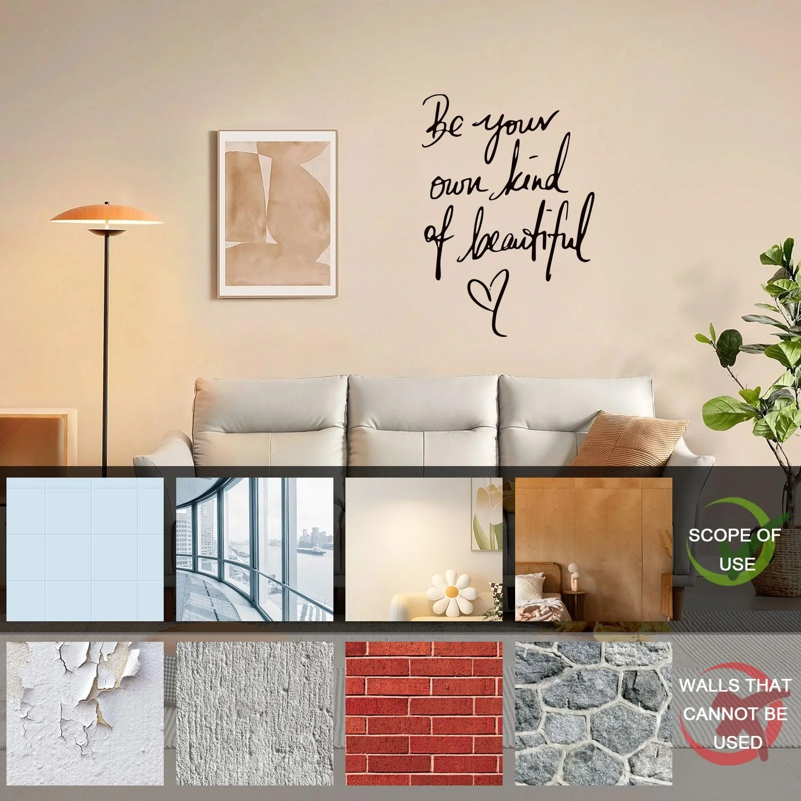 Наклейки на стіну Motivational Sayings Quotes Black 2 шт., фото №3