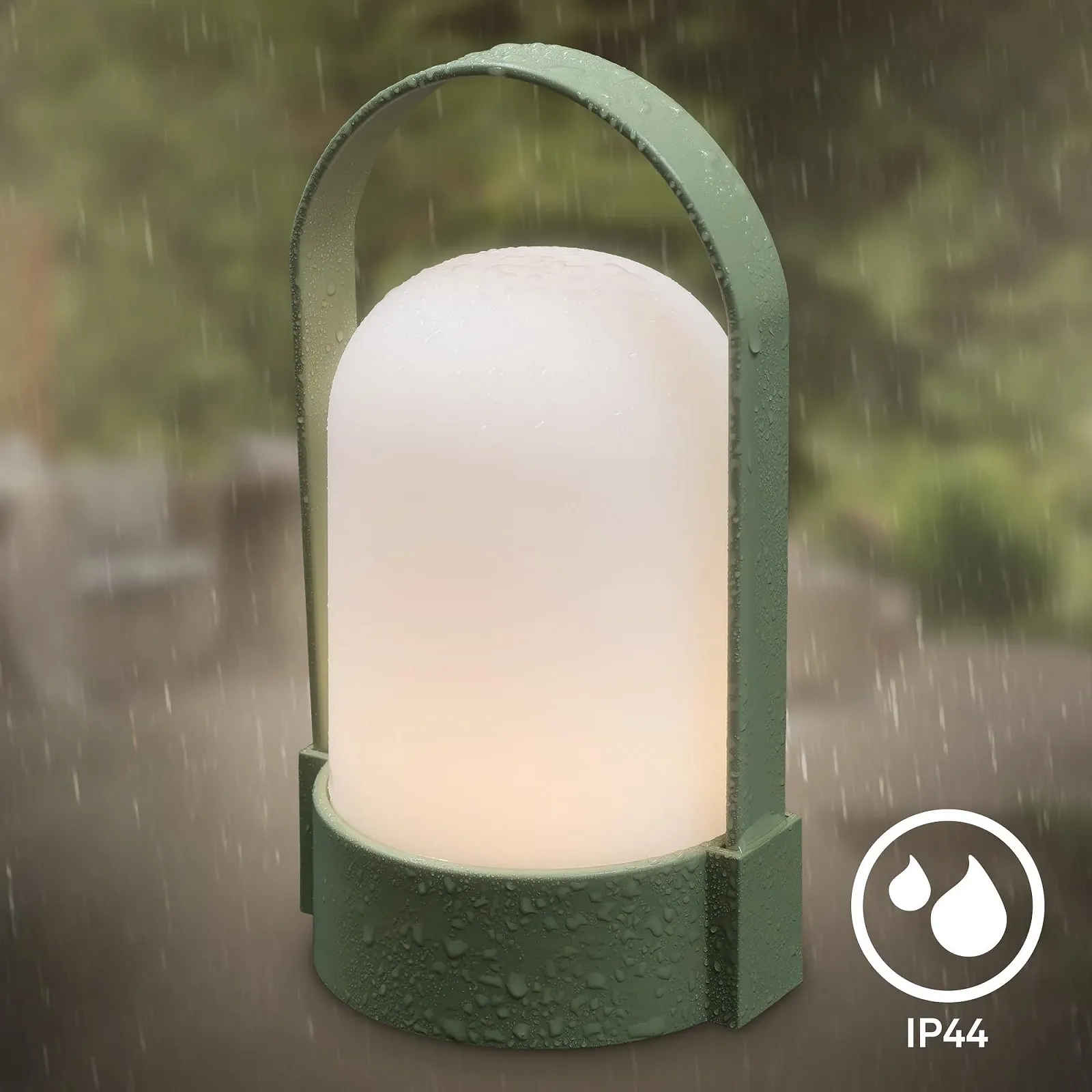 Настольная лампа BRILONER светодиодная аккумуляторная IP44 сенсорная 9 x 8 x 15.5 см зеленая, фото №5
