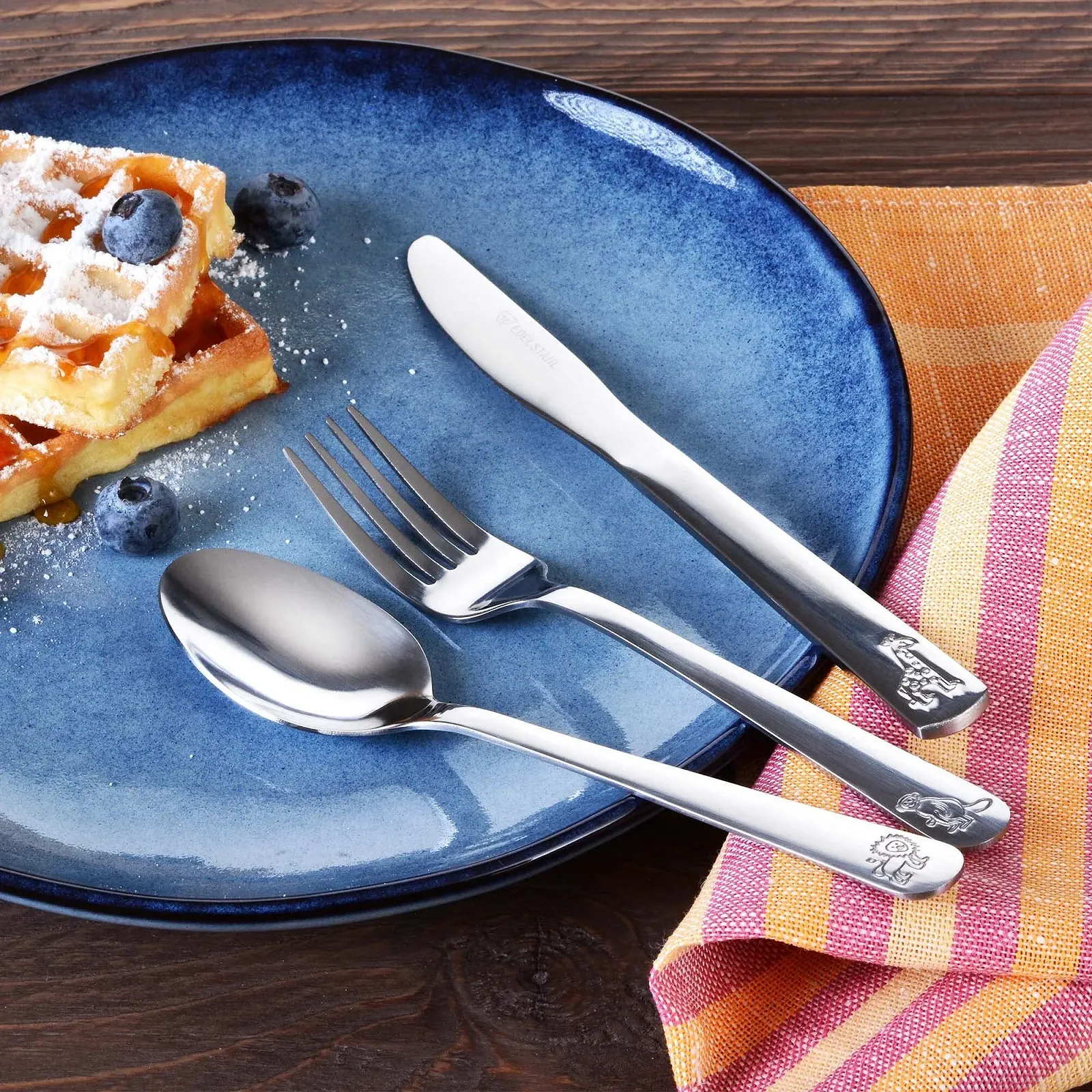 Набір столових приборів GRÄWE 3 предмети з дизайном тварин, нержавіюча сталь з гравіюванням, фото №2