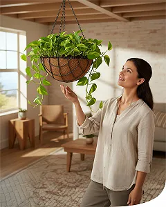 Подвесные кашпо bellissa 97735/97736 с кокосовой вкладкой Ø35 см Набор из 3 шт. - Фото 1