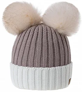 Шапка-біні зимова для дівчаток Morefaz Ltd з великим помпоном - Фото 1
