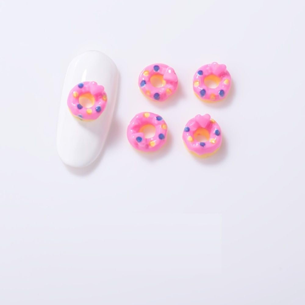 Прикраси для нігтів qbodp Штучна їжа 8 мм Рожевий пончик, фото №1