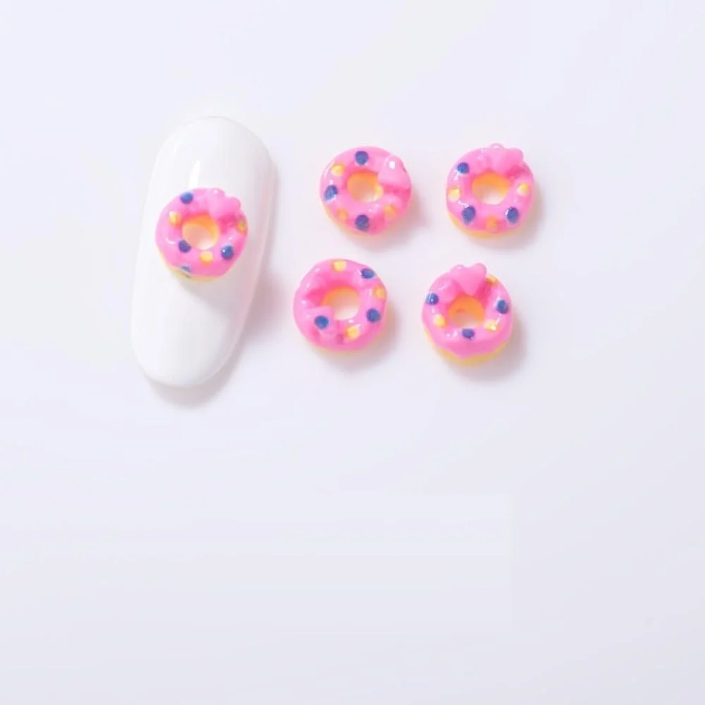 Украшения для ногтей (50 шт) qbodp Искусственная еда 8 мм Розовый пончик, фото №1