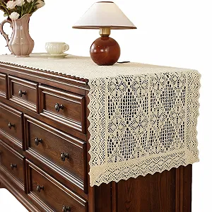 Купити Ранер для столу Crochet Lace Boho Vintage Tassel F1.42 x 270 см - Фото 1 Ранер для столу Crochet Lace Boho Vintage Tassel F1.42 x 270 см - Фото 1