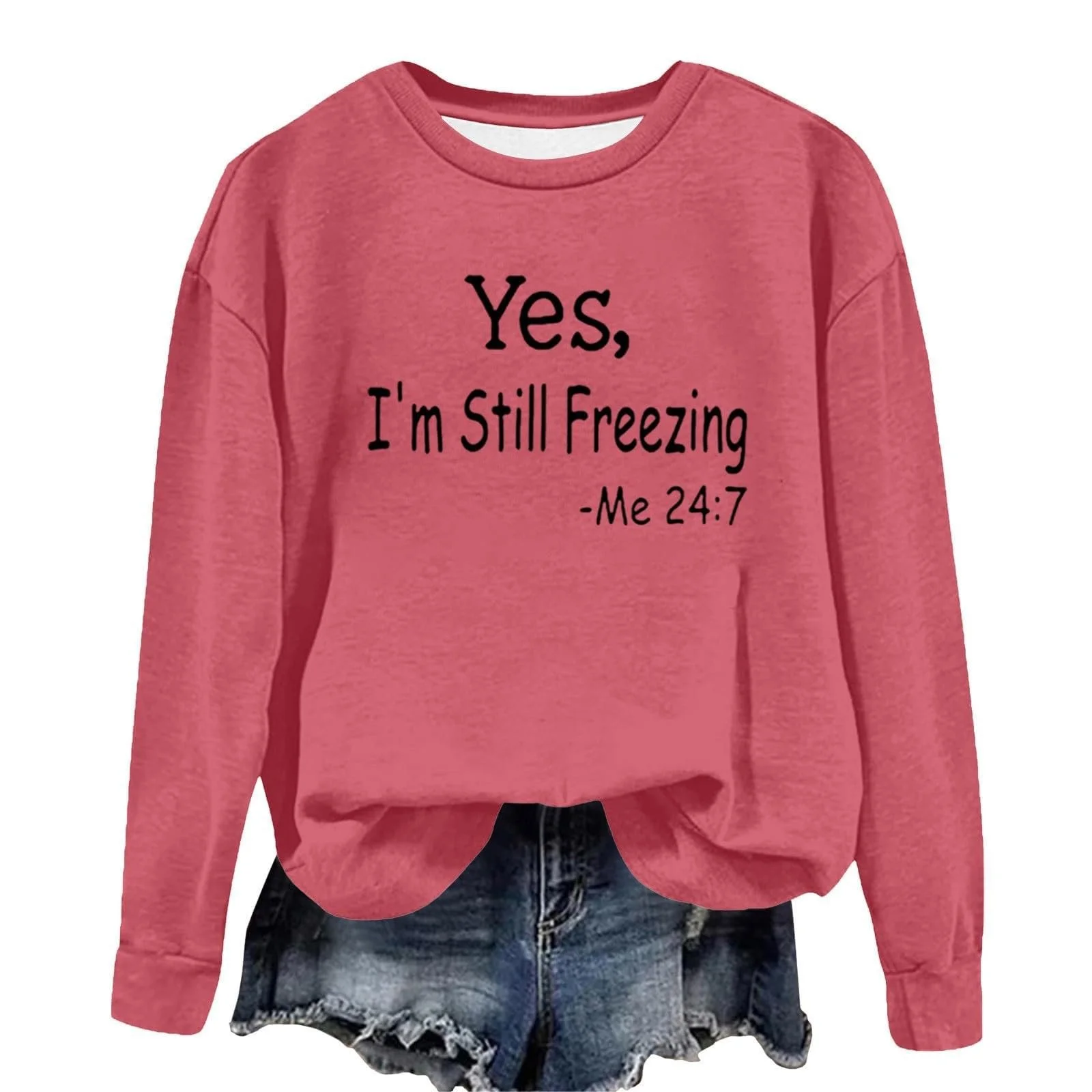 Жіночий світшот Generisch з довгим рукавом, круглим вирізом, вінтажним принтом, фото №2