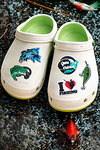 Джибітси рибалка та відпочинок рибальські снасті риба прикраси для крокс аксесуари для Crocs прикраси на крокси декор для взуття 5 шт - Фото 1