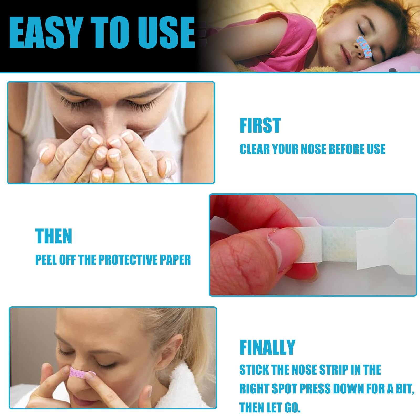 Детские назальные пластыри 30 шт. От храпа Для лучшего дыхания, фото №6