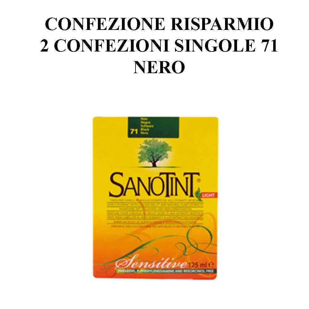 Краска для волос SANOTINT Sensitive Light 71 Черный, 125 мл, набор 2 шт, фото №2 Краска для волос SANOTINT Sensitive Light 71 Черный, 125 мл, набор 2 шт, фото №2