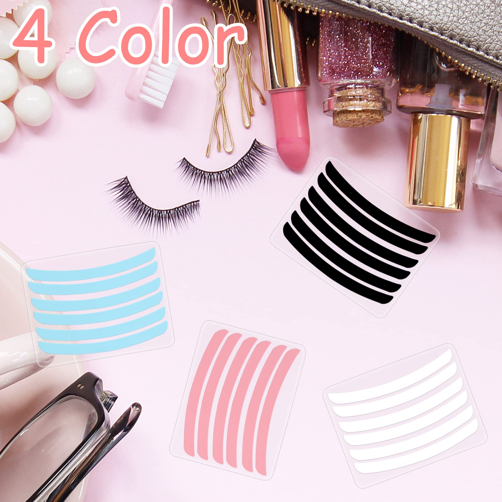 Набір для завивки вій Reusable Eyelash Lift Pads Eyelash Lift Tool Soft Pads Silicone Perm Band Eyelash Lifting Compensator 4 кольори, фото №3